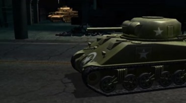 二战坦克在城市废墟中巷战视频素材