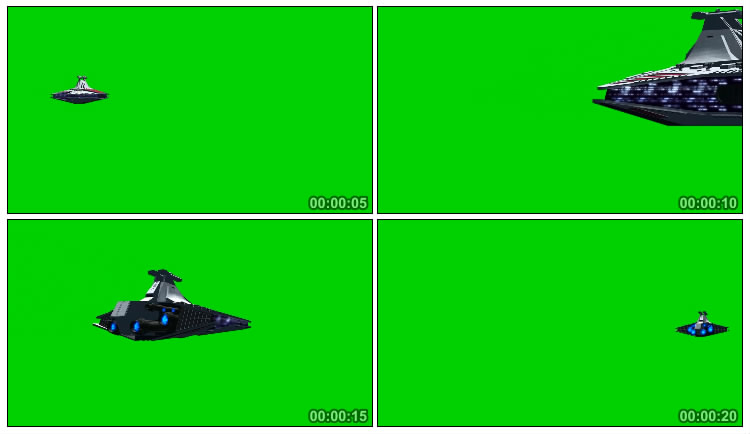 太空战舰宇宙母舰飞船绿屏抠像影视特效视频素材