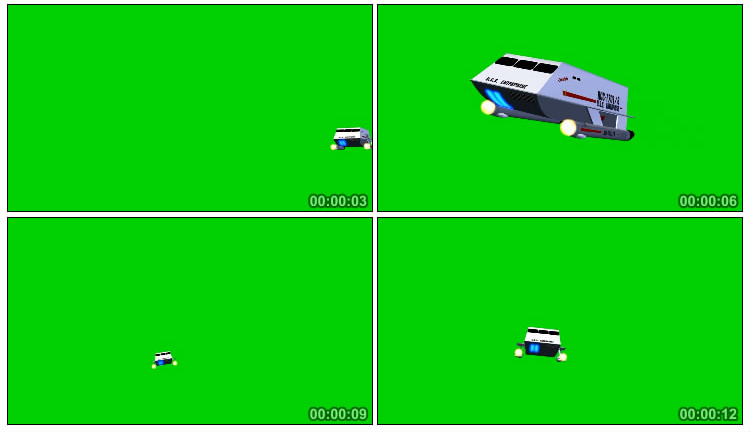 星际迷航穿梭机飞行汽车飞行器绿幕抠像特效视频素材