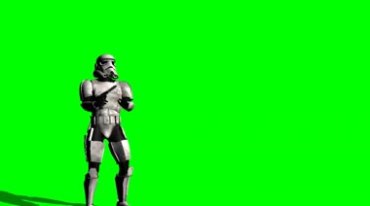 外星战士手持激光枪射击绿布抠像影视特效视频素材