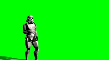 外星战士手持激光枪射击绿布抠像影视特效视频素材