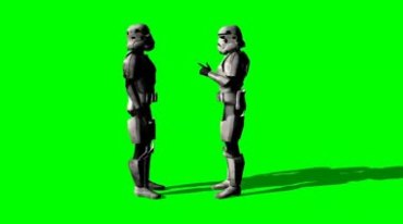 外星士兵盔甲士兵沟通聊天绿屏抠像影视特效视频素材