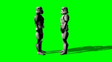 外星士兵盔甲士兵沟通聊天绿屏抠像影视特效视频素材