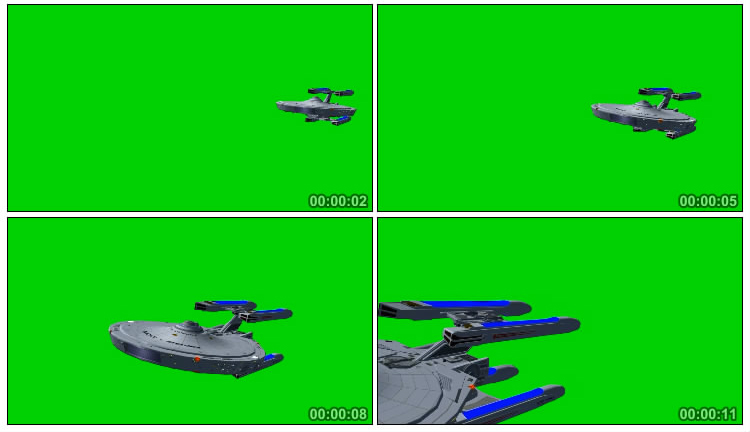 太空战舰星际母舰外星飞船绿布抠像影视特效视频素材
