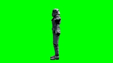 盔甲战士外星战甲士兵单兵装备绿布抠像特效视频素材