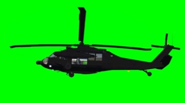 军用直升机叶片旋转飞行绿屏免抠像影视特效视频素材