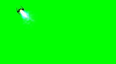 乐高飞行器舰船喷射火焰绿幕抠像影视特效视频素材