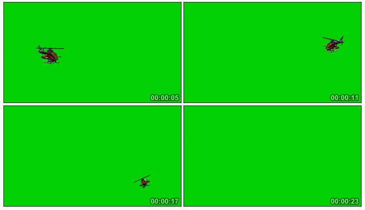 乐高直升飞机飞行绿屏抠像特效视频素材