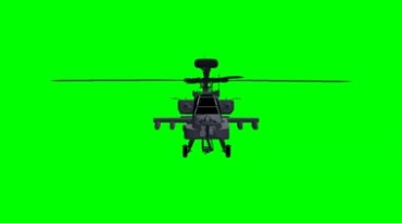 阿帕奇武装直升机飞行绿屏抠像影视特效视频素材