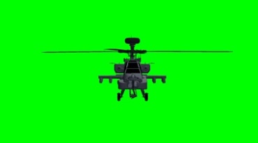 阿帕奇武装直升机飞行绿屏抠像影视特效视频素材