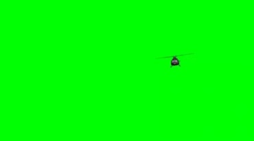 直升飞机飞行螺旋桨音效绿屏抠像影视视频素材