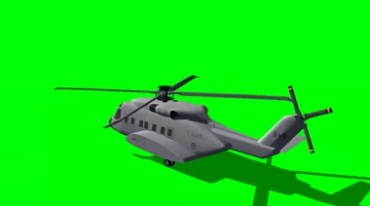 直升机运输飞机启动起飞绿屏抠像特效视频素材