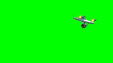 外星飞船星际迷航飞行器绿布抠像影视特效视频素材