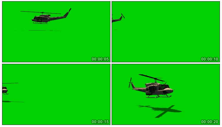 海军陆战队直升机飞行绿屏抠像影视特效视频素材