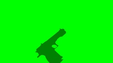 黑色手枪绿布免抠像影视特效视频素材