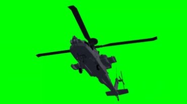 阿帕奇武装直升机飞行音效绿屏抠像影视特效视频素材