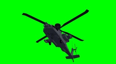 阿帕奇武装直升机飞行音效绿屏抠像影视特效视频素材