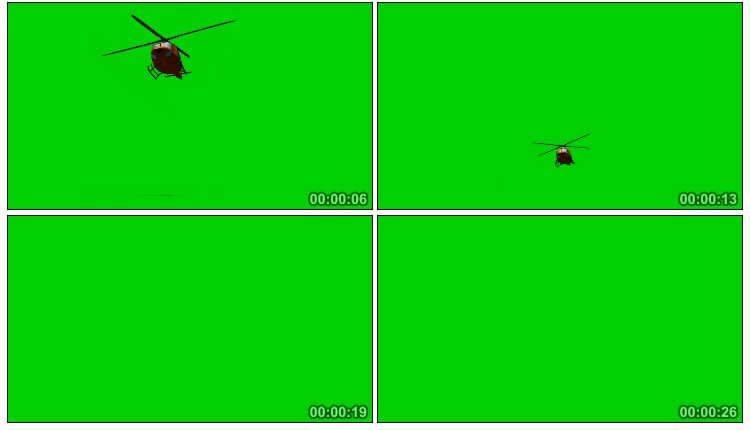 直升飞机飞过头顶仰拍绿屏抠像特效视频素材