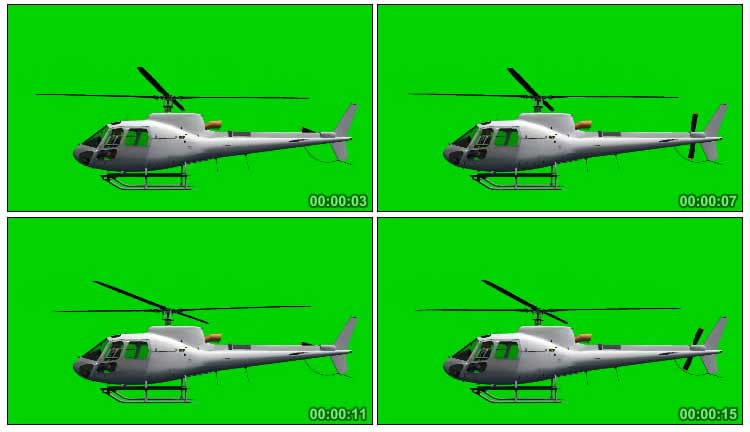 直升飞机叶片旋转特效绿屏抠像视频素材