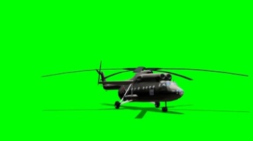 直升机起飞飞走绿布免抠像影视特效视频素材