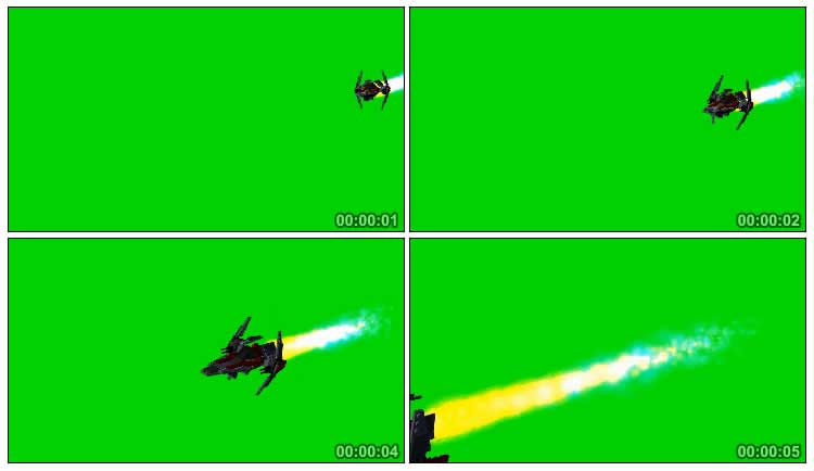 乐高战斗机喷射火焰绿幕抠像影视特效视频素材