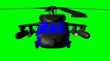 军用直升机蓝屏窗户玻璃绿屏背景视频素材