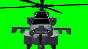 美制阿帕奇直升机飞行绿屏抠像影视特效视频素材