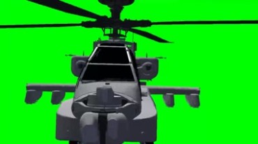 美制阿帕奇直升机飞行绿屏抠像影视特效视频素材