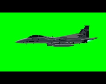 喷气式战斗机F15飞机飞行绿幕抠像特效视频素材