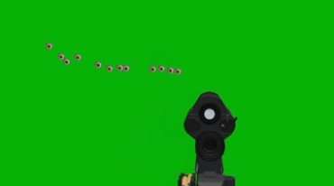 突击步枪射击弹壳枪眼枪洞绿屏抠像影视特效视频素材