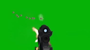 突击步枪射击弹壳枪眼枪洞绿屏抠像影视特效视频素材