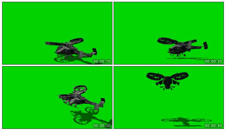 阿凡达飞行器飞机绿屏抠像影视特效视频素材