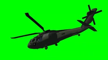 直升机飞越头顶绿屏抠像影视特效视频素材