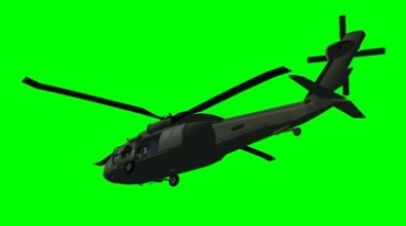 直升机飞越头顶绿屏抠像影视特效视频素材