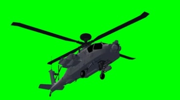 阿帕奇直升机飞行仰拍绿屏抠像影视特效视频素材