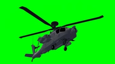 阿帕奇直升机飞行仰拍绿屏抠像影视特效视频素材