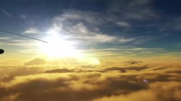 军用直升机执行任务云层之上飞行视频素材