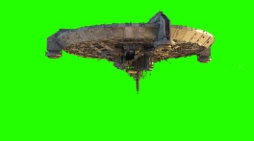 UFO外星飞船母舰悬浮空中绿屏抠像特效视频素材