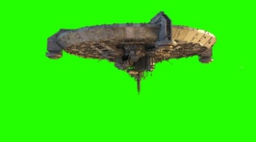 UFO外星飞船母舰悬浮空中绿屏抠像特效视频素材
