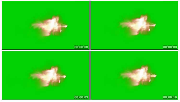枪火枪口喷射火光火焰枪声打枪音效绿屏抠像视频素材