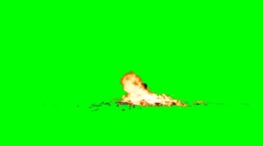 油桶爆炸火光迸飞滚落绿屏抠像影视特效视频素材