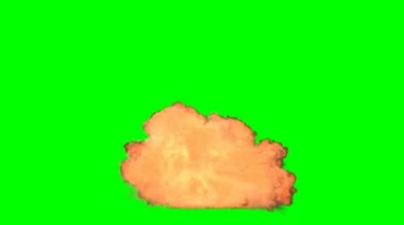 爆炸蘑菇云黑烟腾起绿屏抠像影视特效视频素材