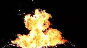 火焰团爆炸绿屏抠像影视特效视频素材