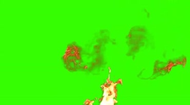 火球爆炸冲天火团绿屏抠像影视特效视频素材