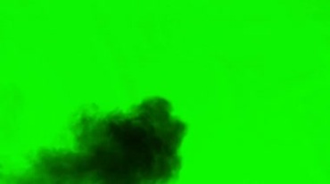 黑烟喷烟黑色烟雾烟尘绿屏抠像影视特效视频素材