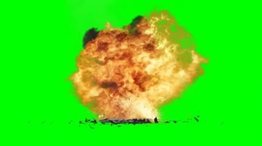 炮弹掉落地上爆炸炸弹地面爆炸绿屏抠像影视特效视频素材