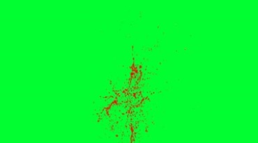 血溅喷血动画绿屏抠像影视特效视频素材