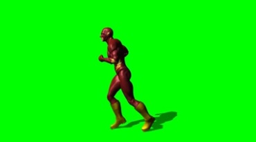 闪电侠奔跑绿屏抠像影视特效视频素材