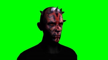 星战中西斯武士战士勇士头上长角造型绿屏抠像影视特效视频素材