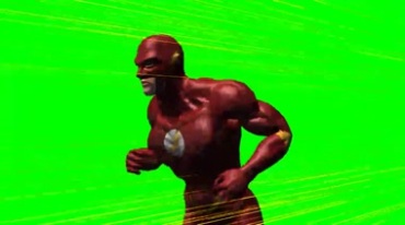 闪电侠风驰电掣奔跑绿屏透明抠像影视特效视频素材